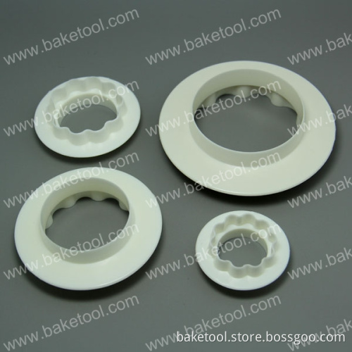 Cake Round&Wavy Edge Decoration Set Cake Fondant Plunger Cutter Mold Set